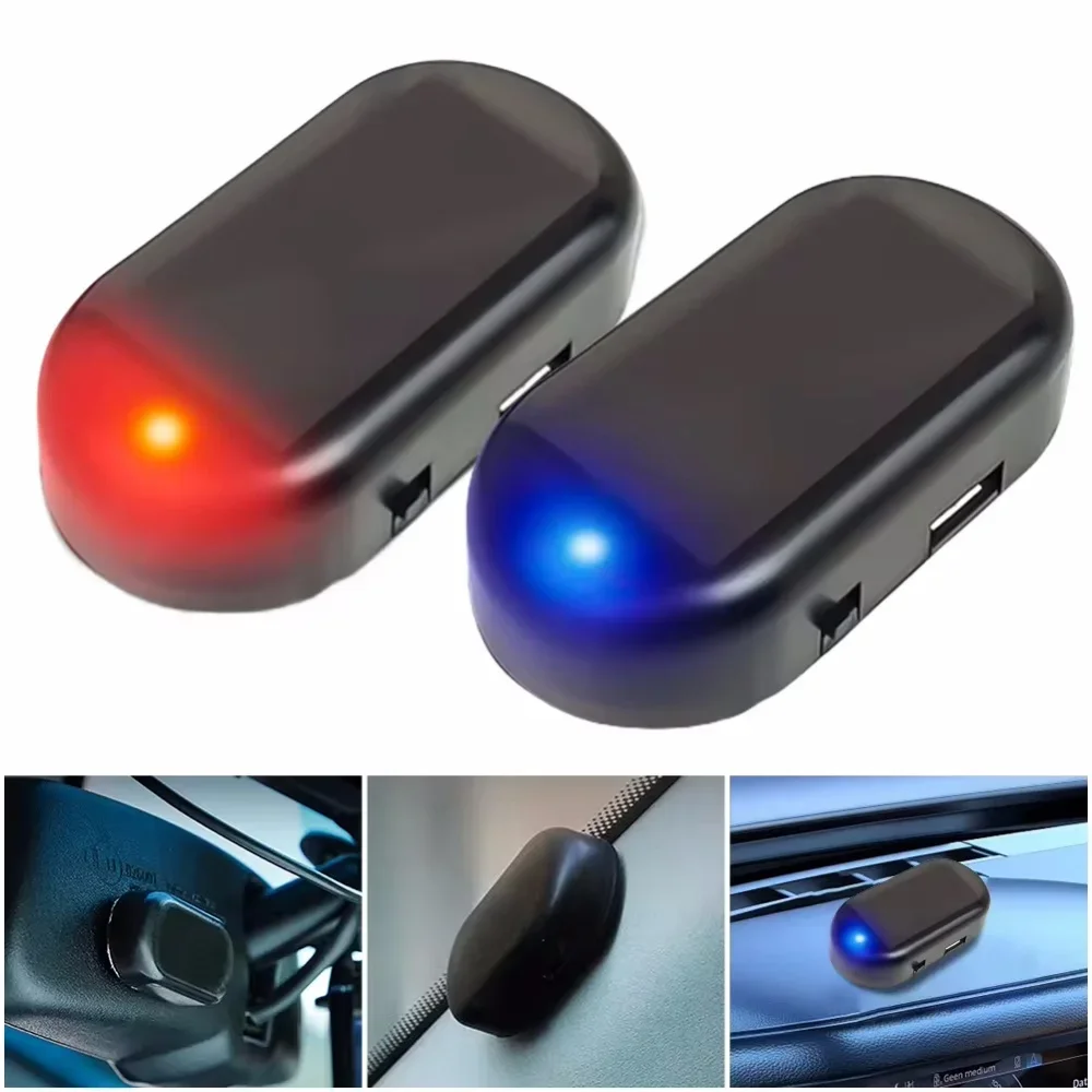 Car Fake Security Light Solar Powered Simulated Dummy Alarm Wireless Warning Anti-Theft Caution Lamp LED Flashing Lights