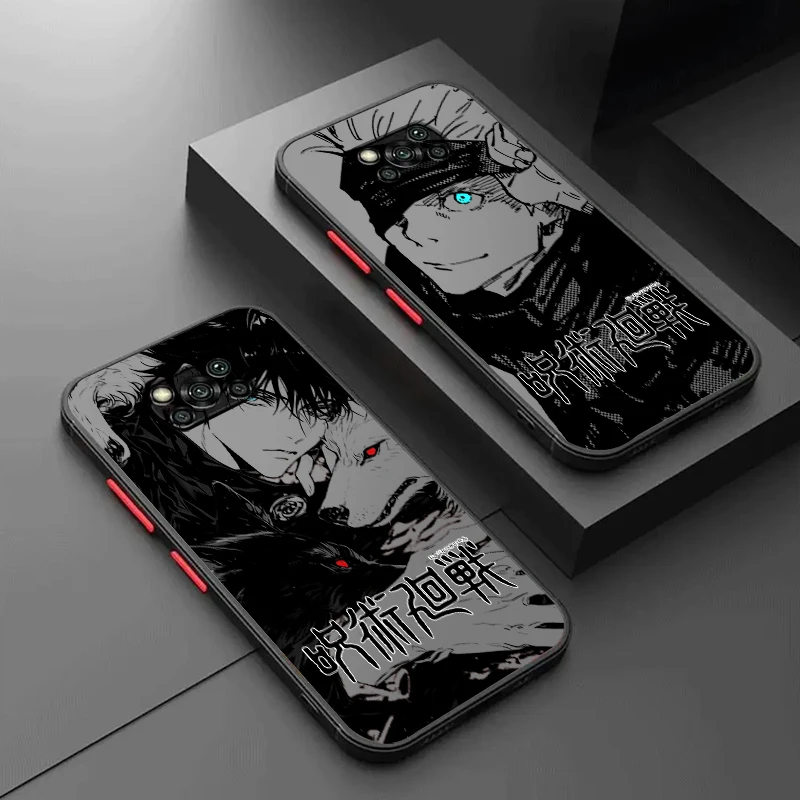 Luxury Jujutsu Kaisen Art Frosted Translucent For Xiaomi Mi Poco X5 X4 X3 M6 M5S M5 M4 M3 F5 F4 F3 F6 Pro 5G Back Phone Case