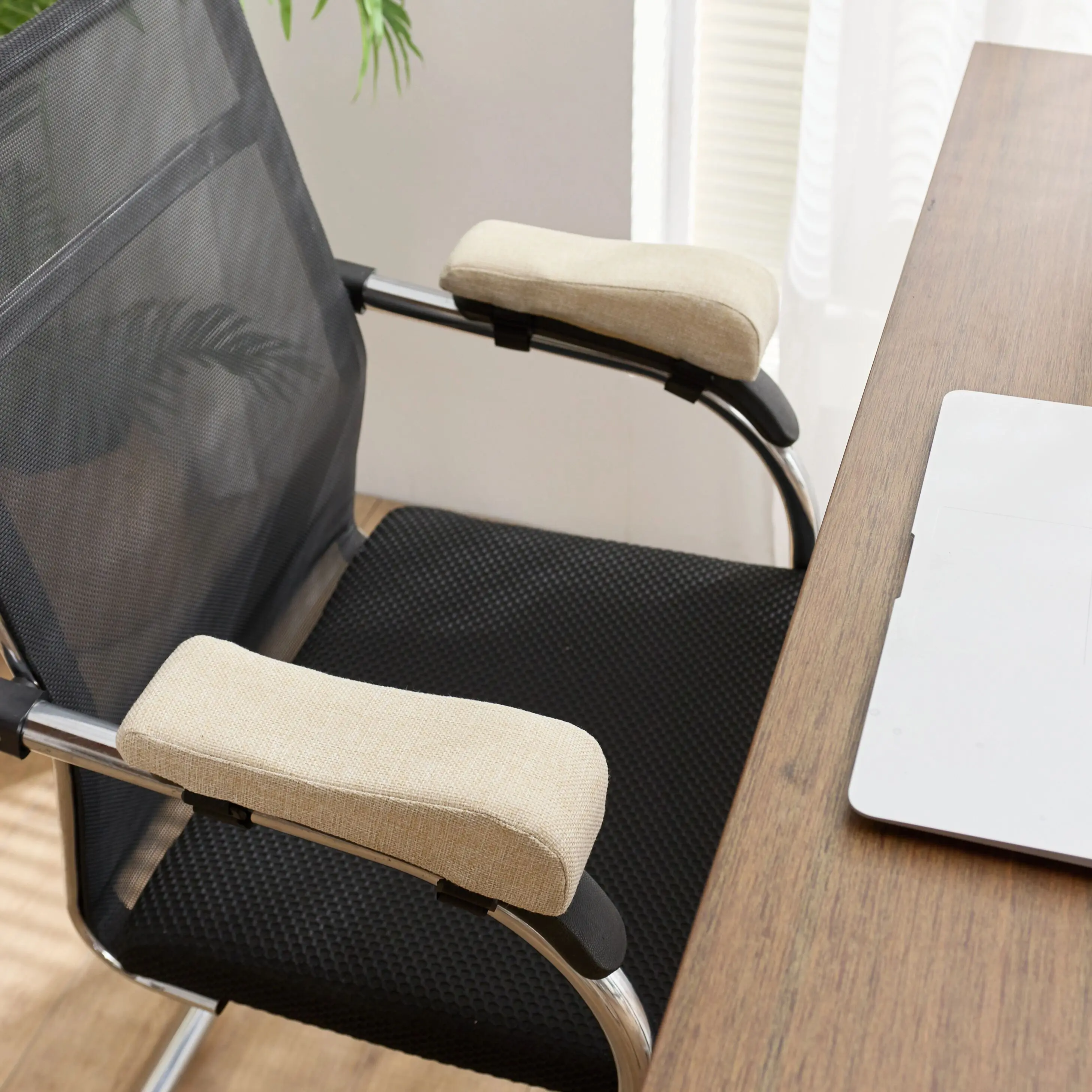 Office Chair Armrest Pads PU Foam Elbow Pillow, Ergonomic Soft Cushion for Desk Chair Armrest, Anti-slip Strap, Comfort Support