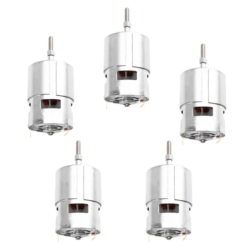 5Pcs 755 DC Motor For Weed Trimmer 21V Grass Cutter Motor With Long Shaft For Efficient Weed Cutting And Trimming