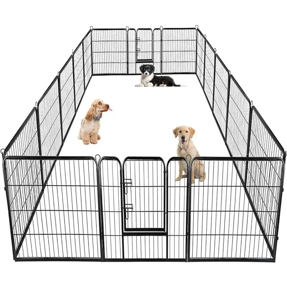 

Dog Playpen Pet Dog Fence 40 Inch Height 16 Panels Metal Dog Pen Outdoor Exercise Pen With Doors Camping Yardfreight Free Corral