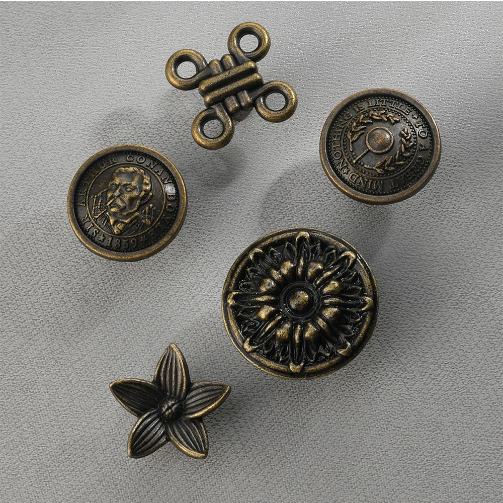 2pcs Antique Bronze Knob w/screw Vintage Flower/Avatar/Chinese Knot/Plant Pattern Cabinet Handle Drawer Pull Nordic Single Hole