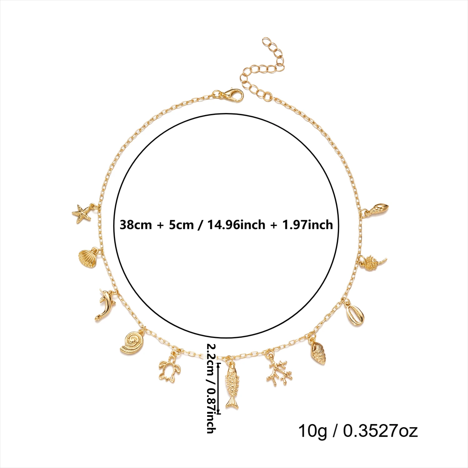 Boho Mehrfach-Anhänger Quasten-Halskette für Frauen Ozean-Serie Korallen-Seestern-Schildkröten-Muschel-Halskette Strand-Schmuck Urlaubsgeschenk – Detail 7