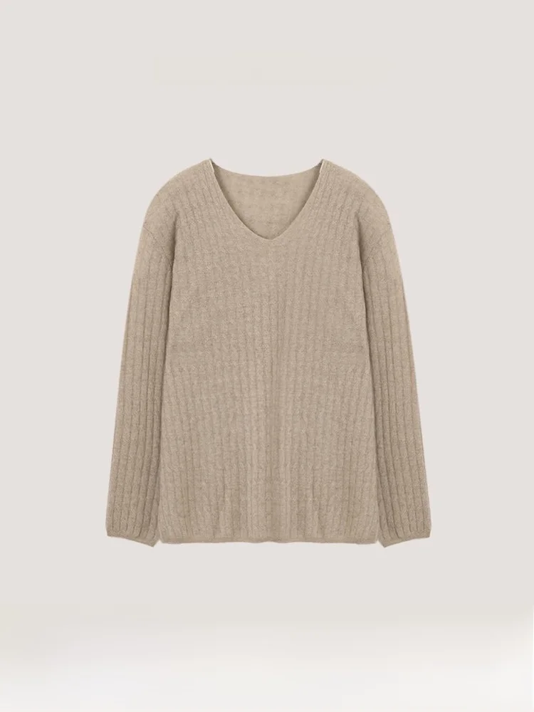 

e Knitted Camere Wool Long Sve Lightweight Soft V-Ne Sweater Gentle Crtsmanip Loose Fit Daily Wear Cardigan