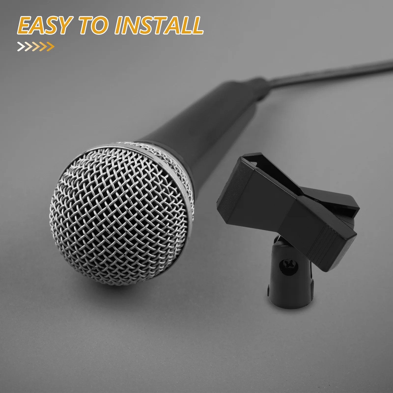 2 قطعة حامل مشبك ميكروفون قابل للتعديل مع تصميم زنبركي معدني على شكل ميكروفونات لاسلكية سلكية ميكروفون عالمي #6