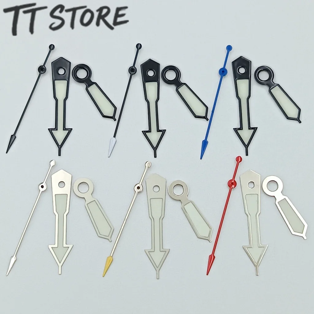 Green Luminous Shark Second Hand Watch Hands for NH34 NH35 NH36 NH38 4R35 Movement Watch Accessories Parts