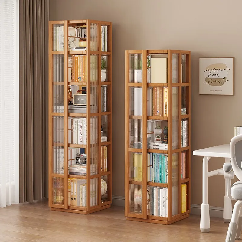 Rotational Bookshelf Organizers Home Shelves Storage Furniture Living Room Stand Shelf Bookcases Librero Organizador Estanteria