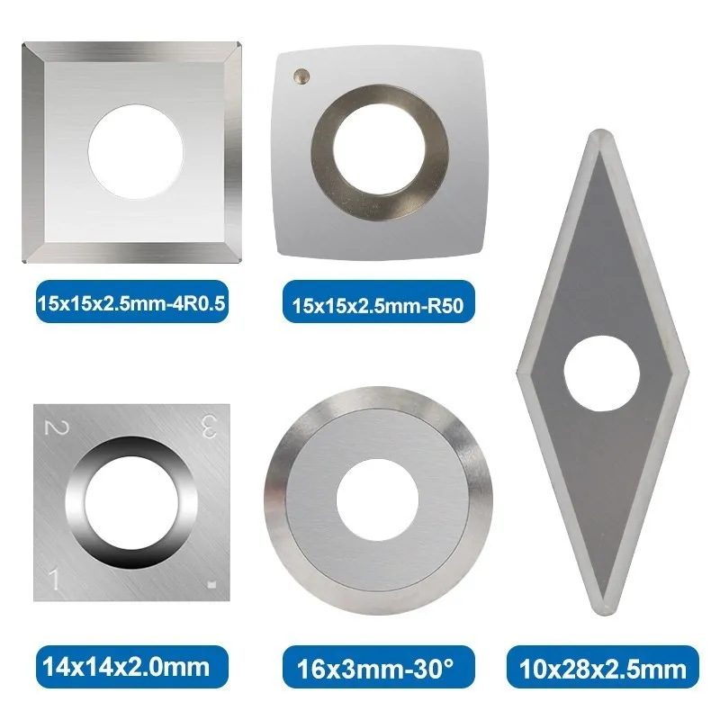 Carbide Cutter Insert 5pcs Square Round Diamond Carbide Insert for Wood Lathe Turning Tool