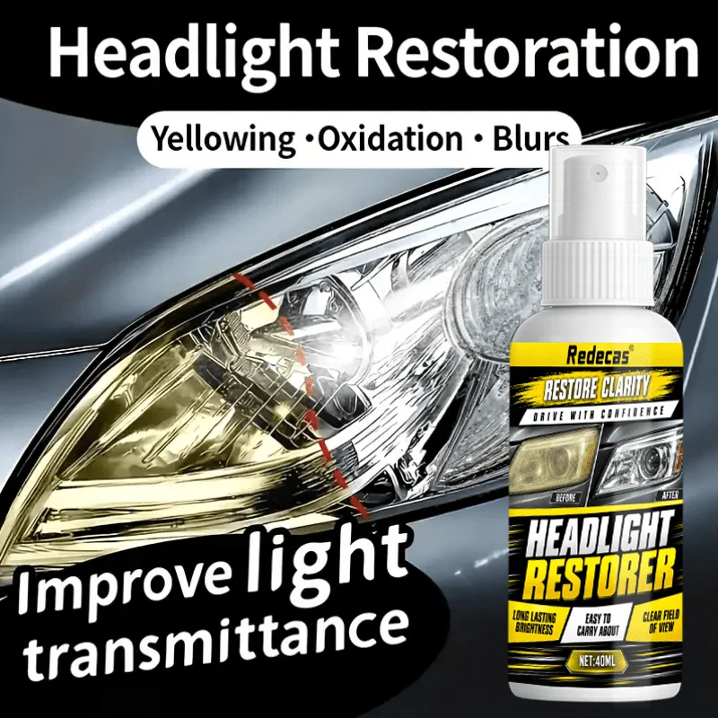 Headlight Repair Spray Remove Yellow Oxidation Fog Instant Brighten Front Rear Lights Prevent Yellowing Oxidation Restoration