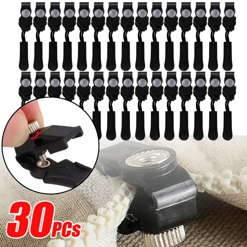 1/30pcs Zipper Repair Kit Universal Instant Replacement Sliding Teeth Rescue Zipper Head Slider Sewing Supplies and Accessories