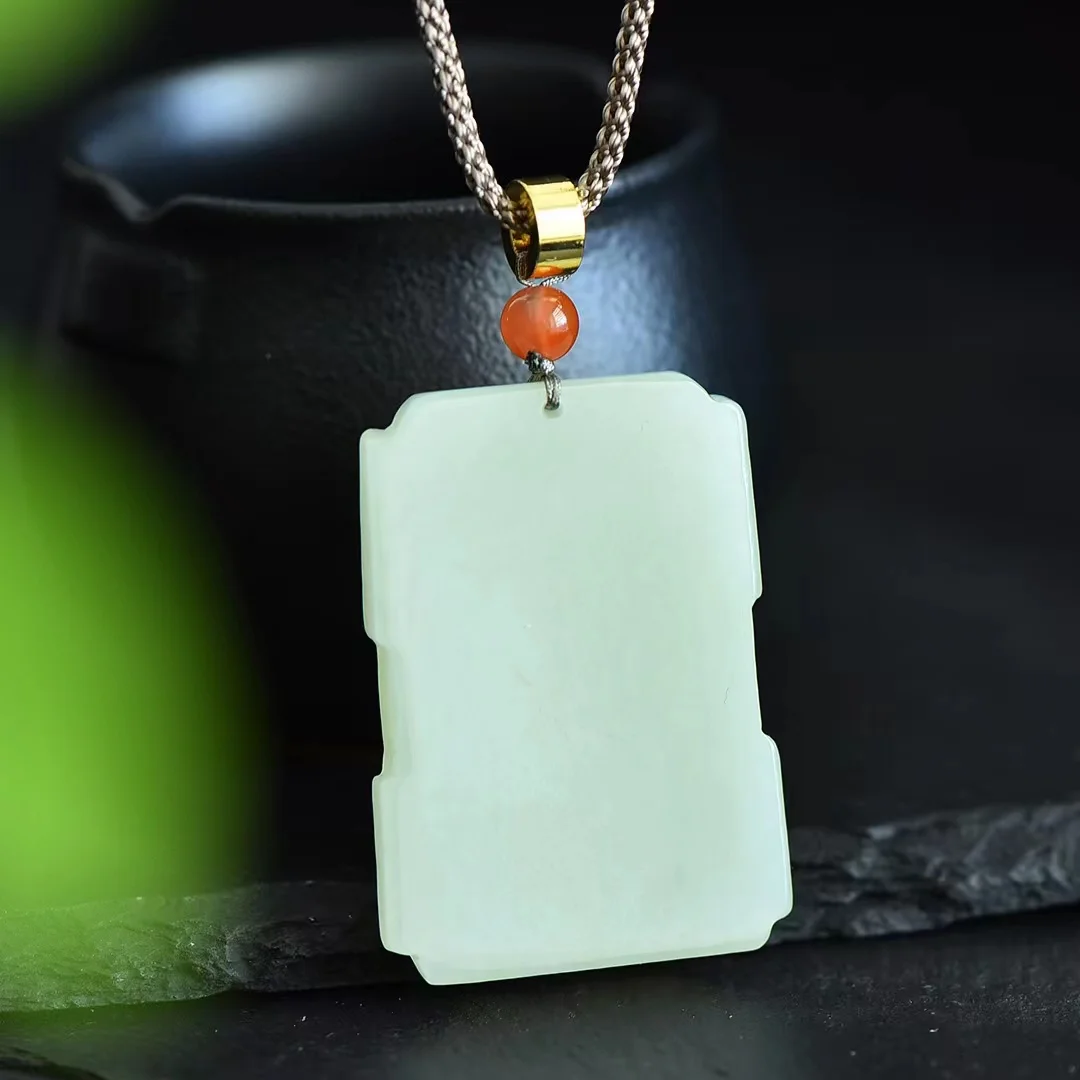 Exquisite Hetian Jade Zhongyi Guan Gong Pendant Jewelry 8027#