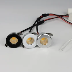 Petit spot LED encastré au plafond, pilote à intensité variable, COB 3W, 110V, 220V, inclus pour la maison, la vitrine, l'armoire, les plinthes d'hôtel, etc.