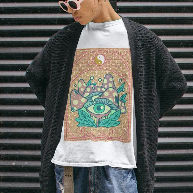 Mushroom T Shirt Y2… - image