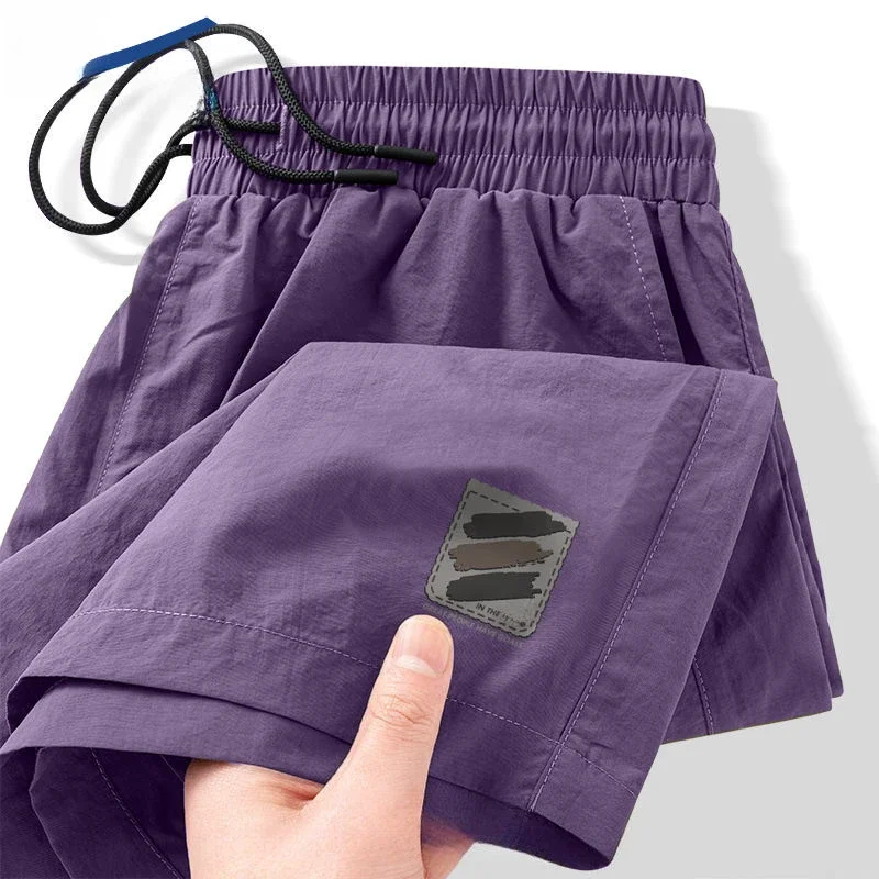 

Mens American Retro Ice Silk Quick Dry Shorts Summer Casual Loose Plus Size Sports Pants