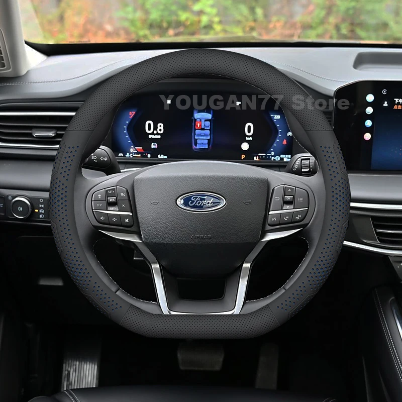 

Leather Car Steering Wheel Cover For Ford Explore 2011-2025 Ultra Thin Breathable Auto Steering Wheel Ford Explore Accessories