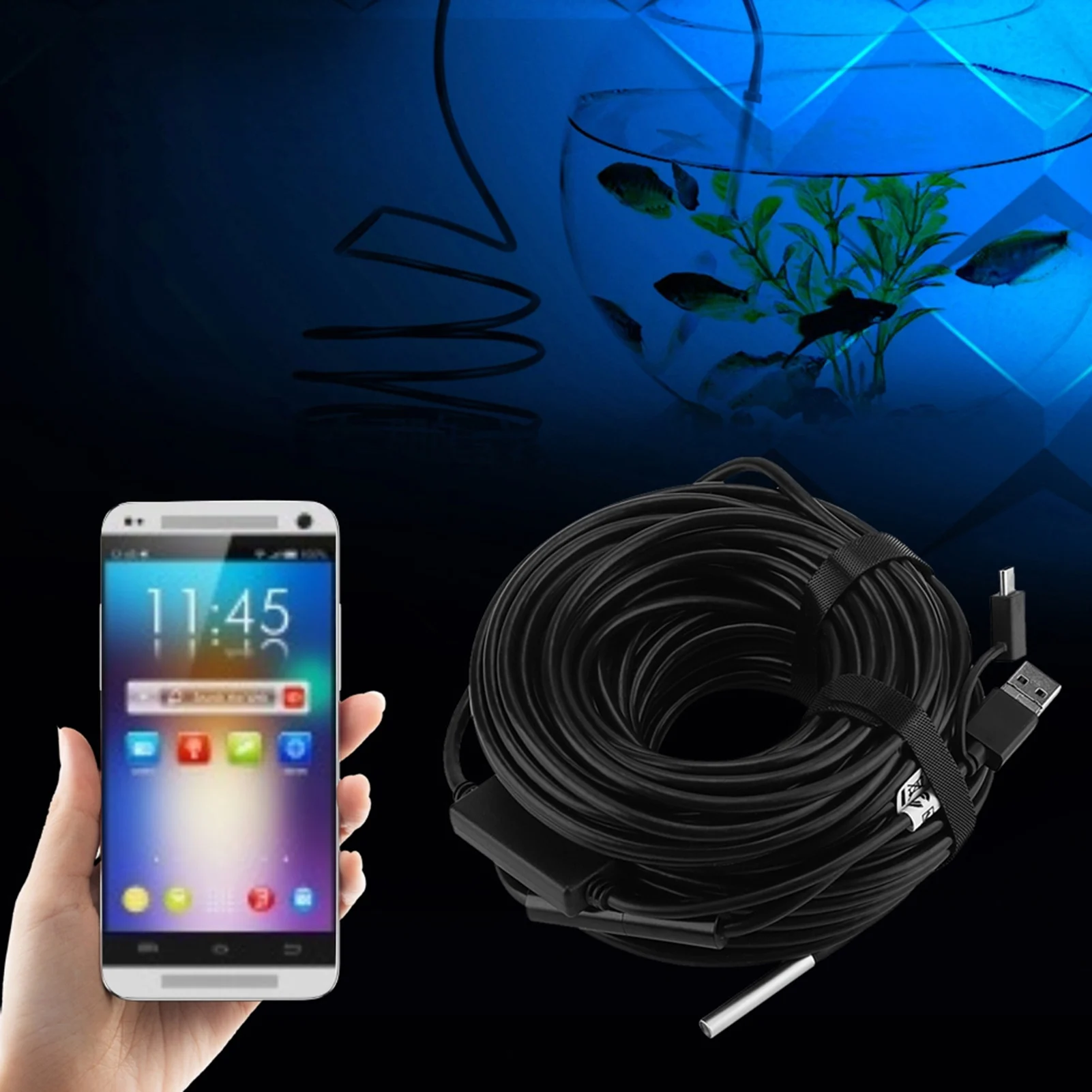 

720P Waterproof Camera 3 IN 1 20 Meter 5.5mm USB Endoscope for Inspection Pipe Car
