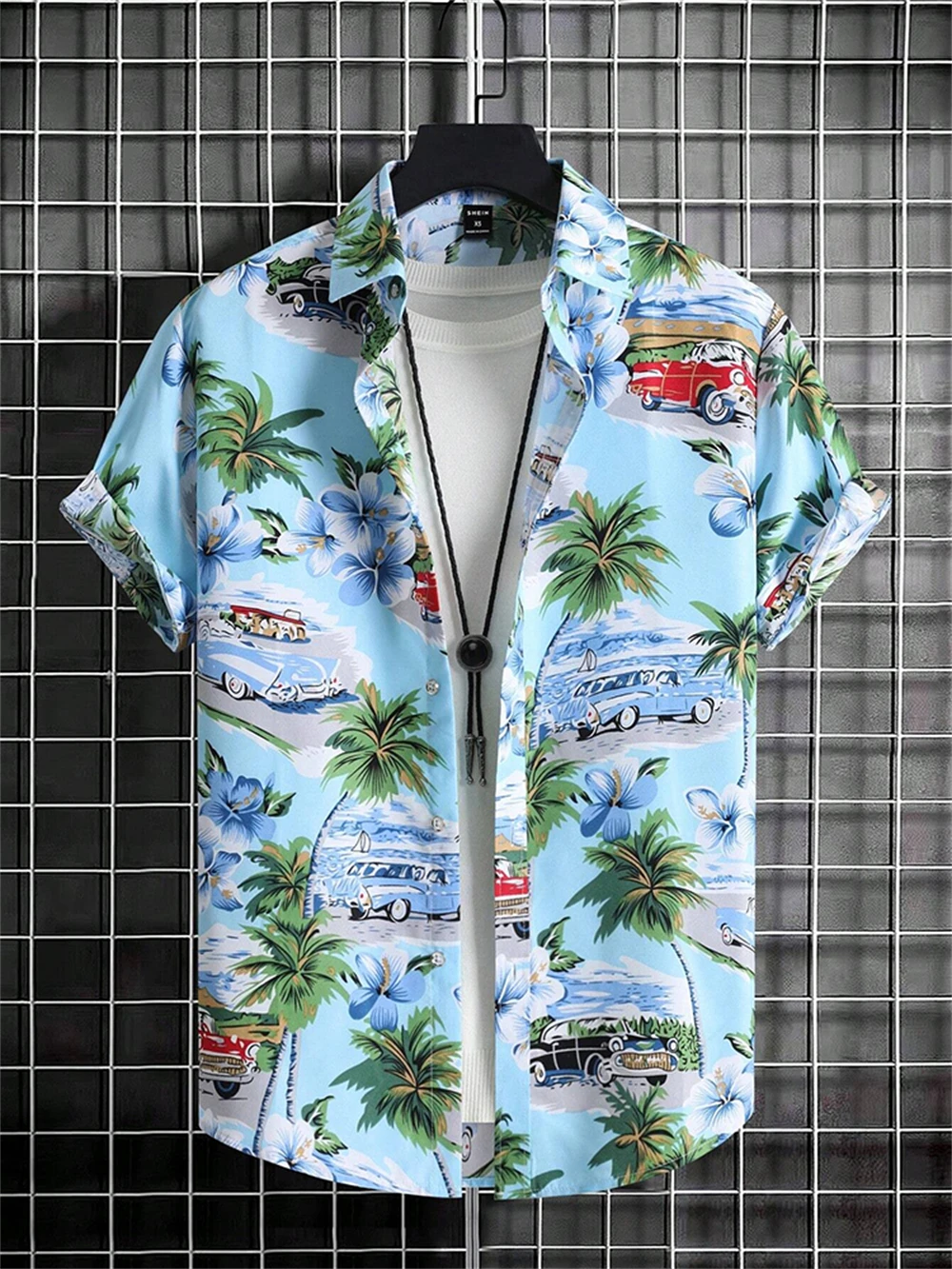 New Hawaiian Men's Short-Sleeved Shirt Beach Party Fashion Men's Casual Shirt Everyday Street Summer Men's Short-Sleeved Shirt