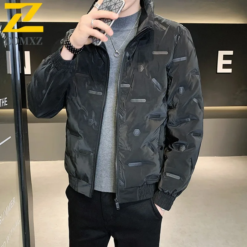 

COMXZ 2025 Мужская зимняя куртка-пуховик, модная свободная посадка унисекс, повседневное пальто для отдыха на открытом воздухе, спортивная тактика, легкая ветровка
