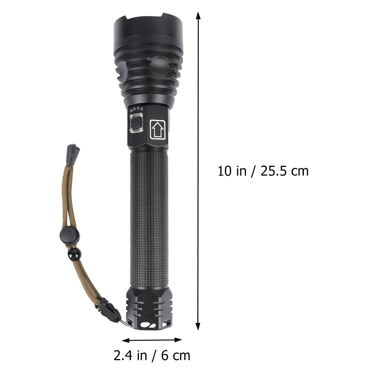 Outdoor Electric Flashlight USB Charging Battery Display P90 Zoom Torch 2 Section 26650 Cable Car Charger Electric Flashlight