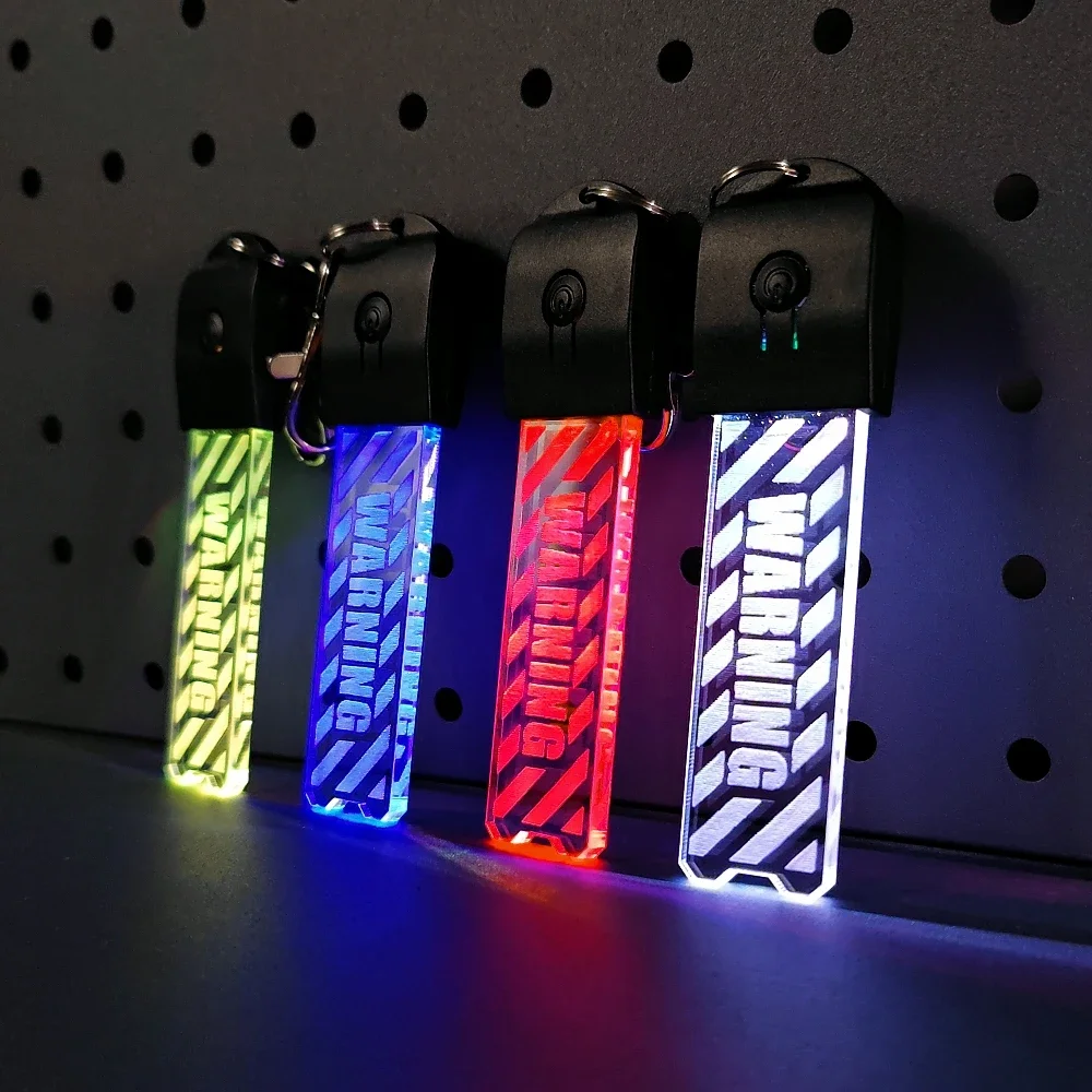 Tactical Warning Flashing LED Light Variable Color Charging Keychain Portable Outdoor Light Strip Safety Warning Lamp