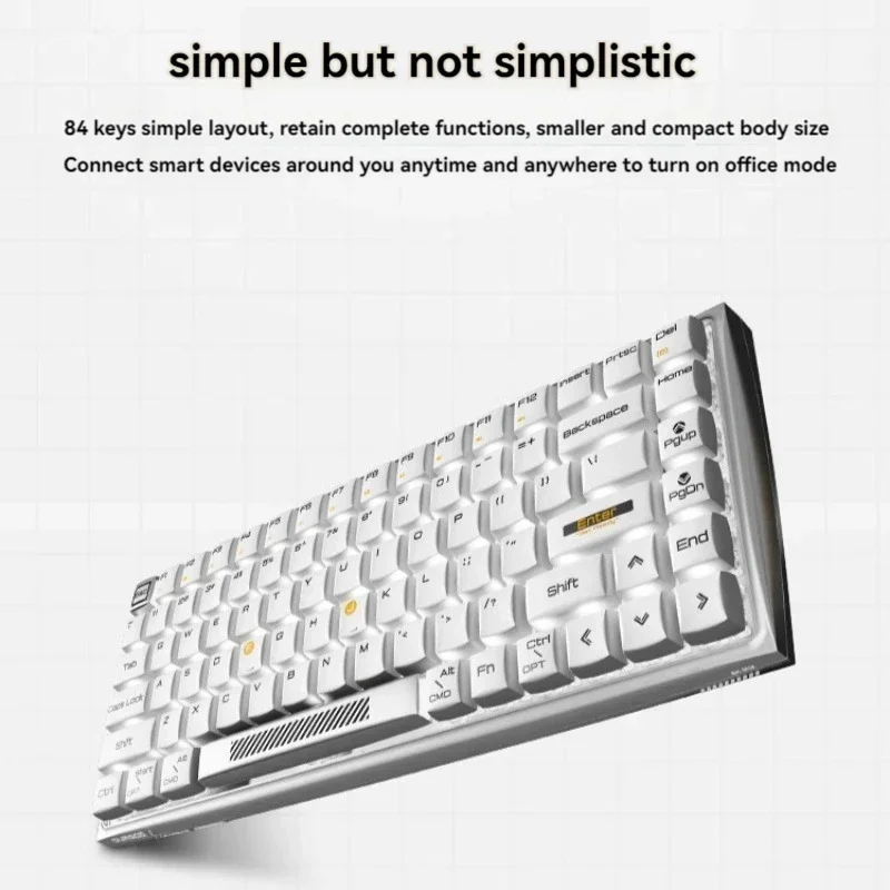 DURGOD Hi Keys Mechanical Keyboard 84Key Wireless Bluetooth Gasket Portable Custom Girl Office Gaming Keyboard for PC Laptop