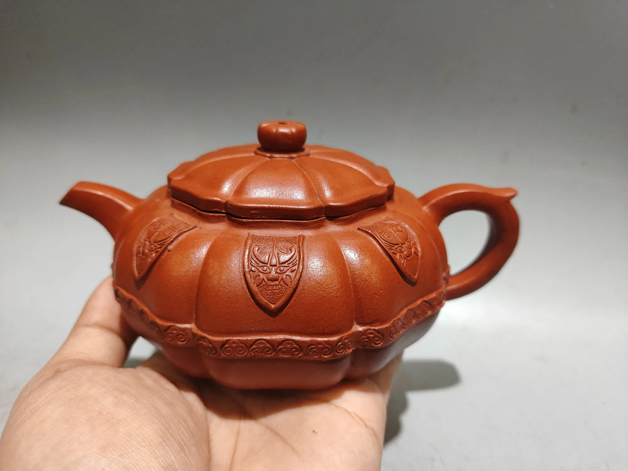Yixing Purple Clay Teapot scenic pattern take the first place at the triennial palace examination Dragon Turtle Pot Kettle