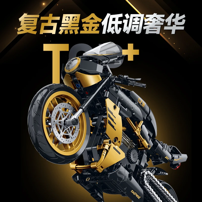 W magazynie motocykl techniczny Brutale1000 klocki Model samochód sportowy cegły montaż zabawek dla dzieci zestaw prezentów urodzinowych