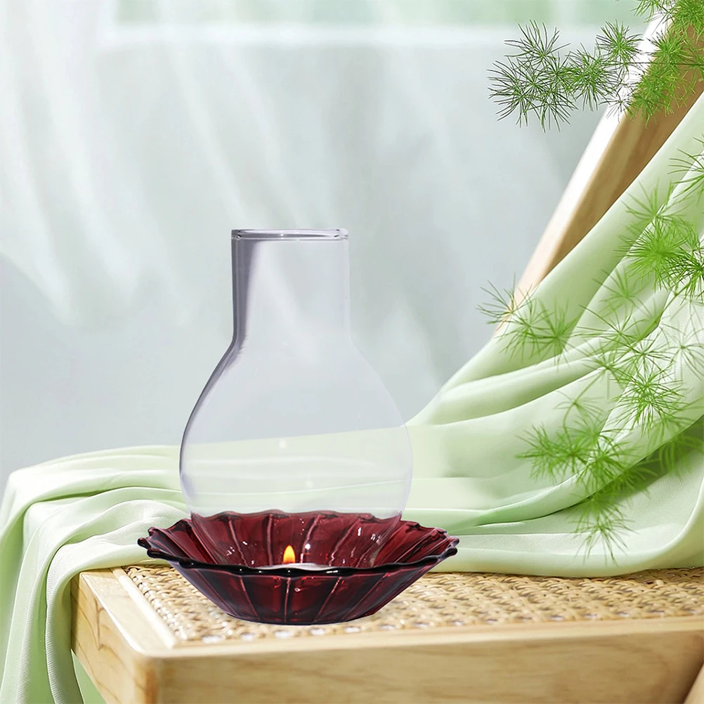 2 個のガラスシェード背の高い透明な煙突防風チューブホルダーカバー装飾ホームシェード防風チューブスリーブ