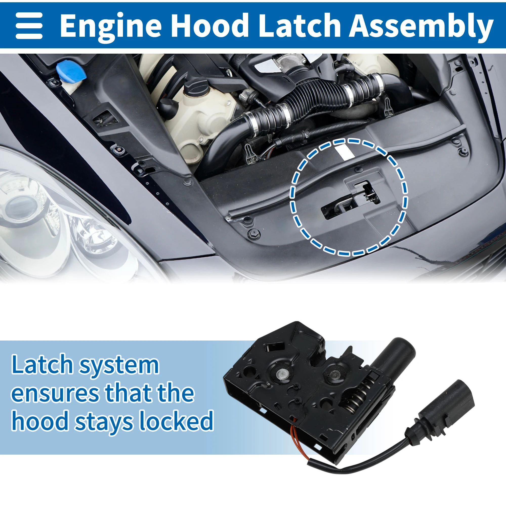 

Защелка капота UXCELL в сборе для Audi A3 2015-2020 No 8V0823509 1 шт.