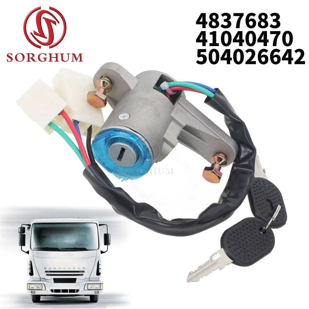 New Ignition Starter Barrel Switch Steering Lock with 2 Keys for Iveco Eurocargo Eurotech Eurotrakker 4837683 41040470 504026642