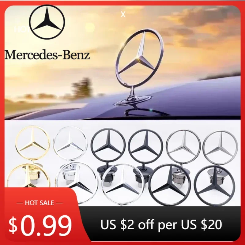 

Автомобильная наклейка 44 мм 3D Металл Хром Черный Для Mercedes Benz C/E/S Class W204 W212 W220 W210 W221 Автомобильная передняя эмблема капота Логотип капота