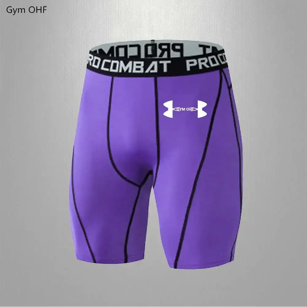 

Мужские шорты для бега, быстросохнущие компрессионные брюки с принтом, спортивные впитывающие пот, тренировки в тренажерном зале