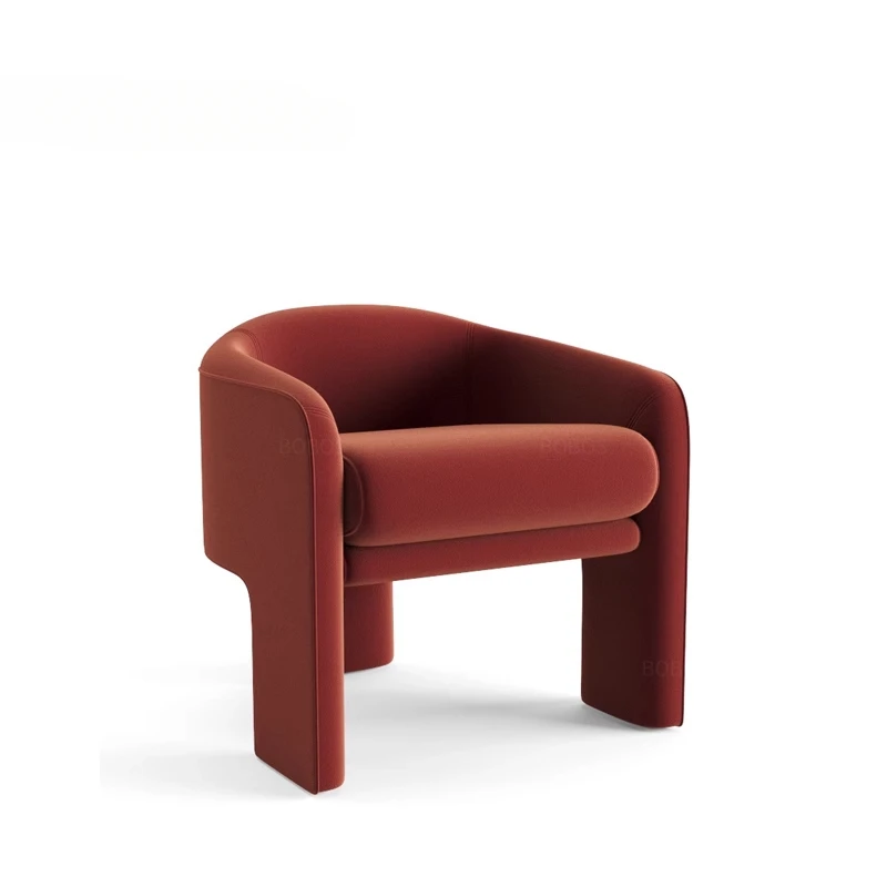 

Meeting guest arc teddy circle caramel burgundy velvet single seat fabric sofa leisure chair