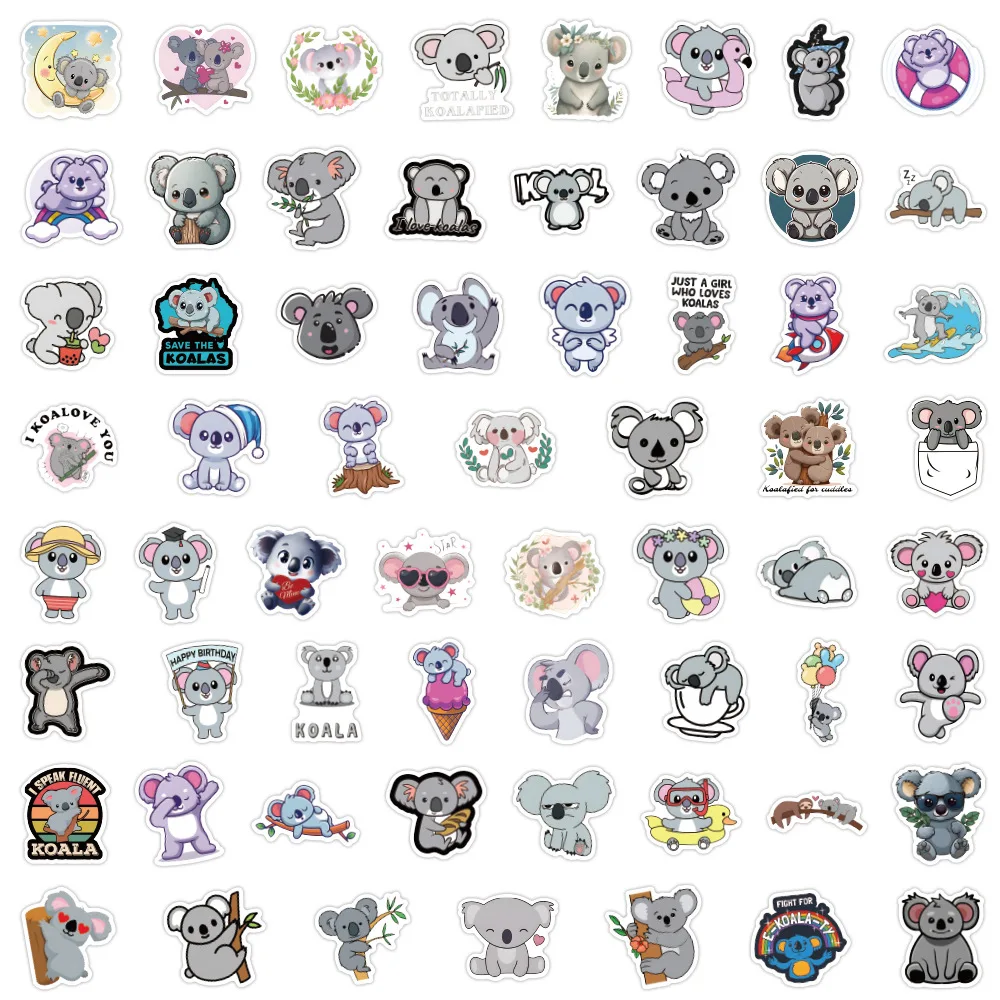 

60PCS Cartoon Koala Cute Animal Koala Sticker DIY Decorable Laptop Phone Case Guitar Cup iPad Waterproof Sticker Kids Toy