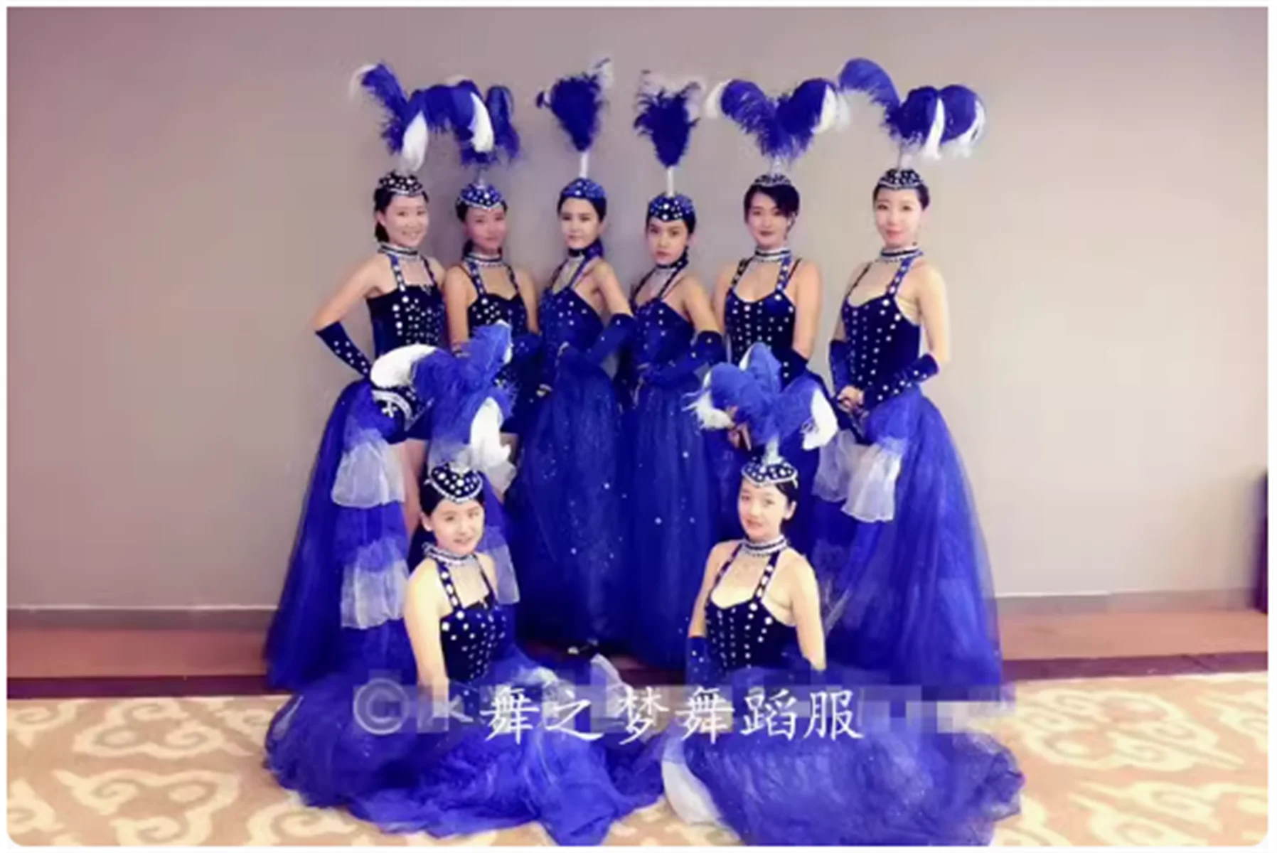 

New opening show big swing skirt, samba dance performance costume, ostrich hair costume