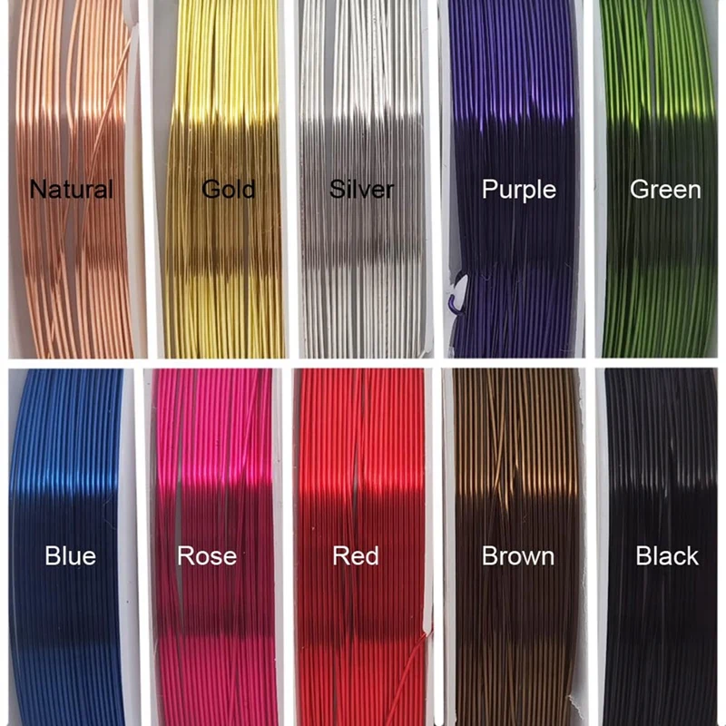 10 Packs Iron Wire 24 Gauge Mixed Colors Craft Jewelry Beading Wire For Beginner Practice 0.5Mm