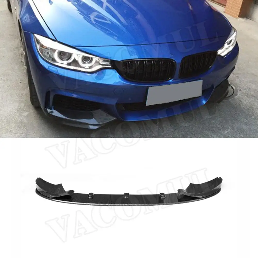 

VACOMUL Carbon Fiber Front Lip Spoiler Splitters for BMW 4 Series F32 F36 M Sport 2014 UP Gloss Black Front Bumper Splitters ABS