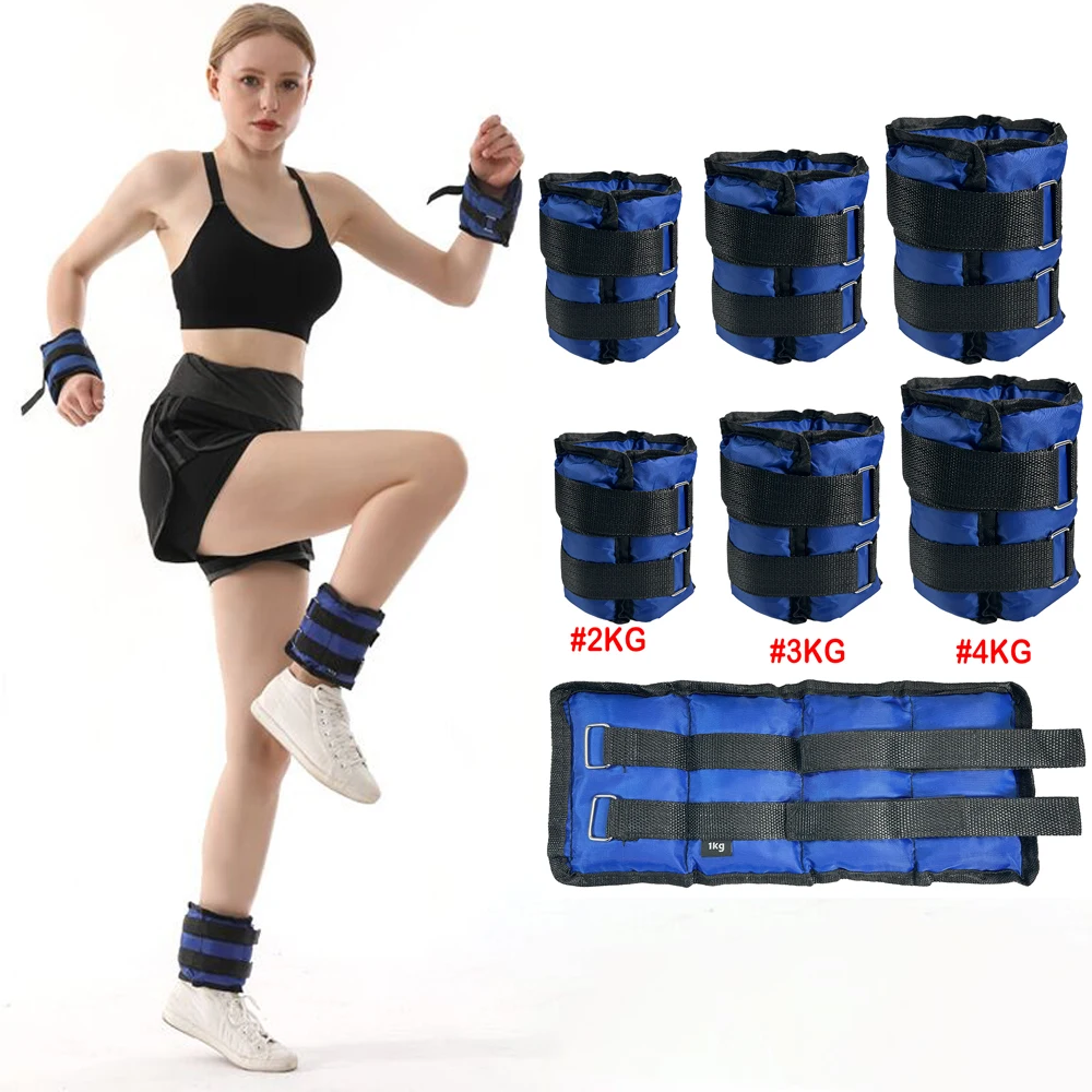1Pair Adjustable Wrist Ankle Weights 2kg/4.4LBS, 3kg/6.6LBS, 4kg/8.8LBS Weight for Jogging,Gymnastics,Aerobics,Physical Therapy