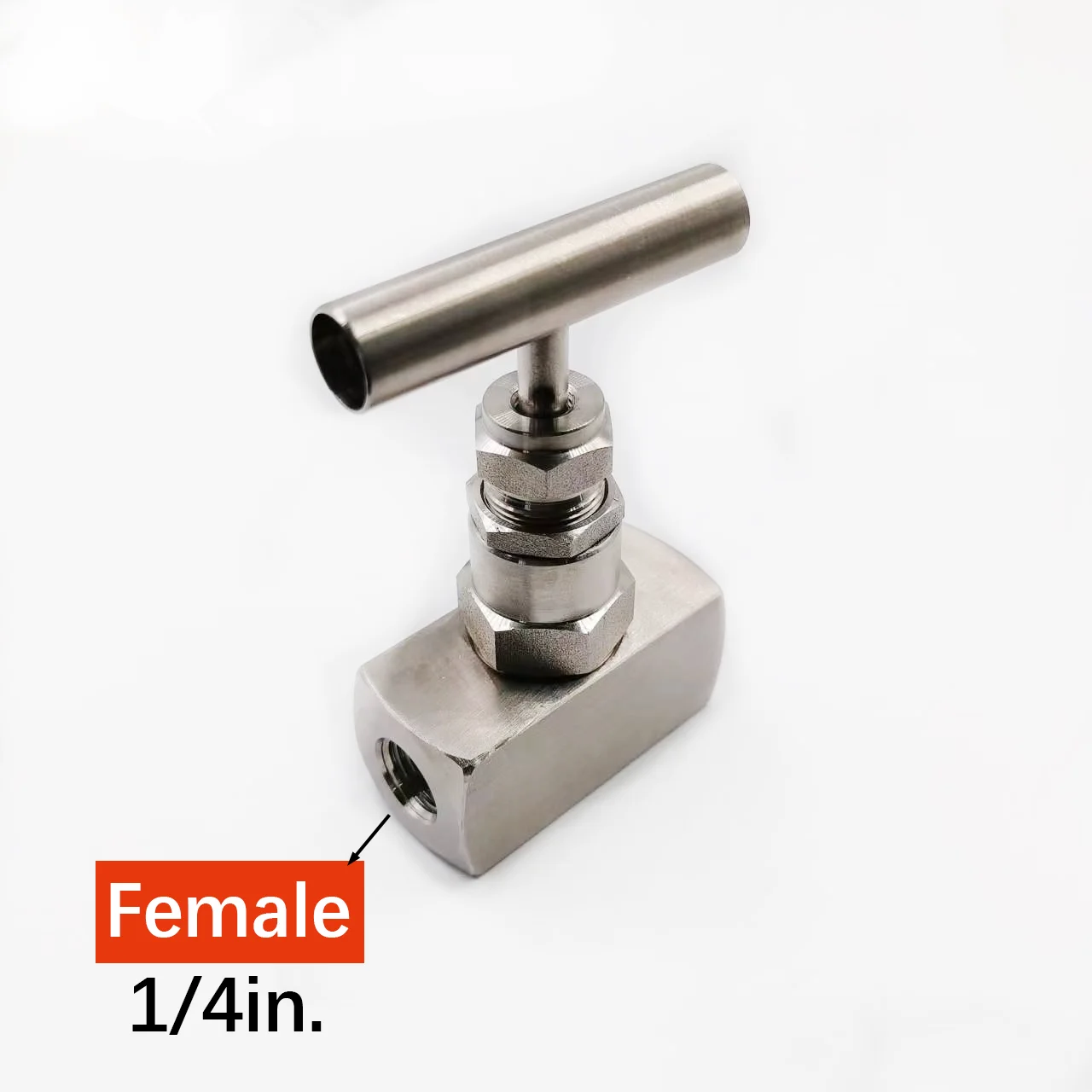 Interchangeable 316 Stainless Steel SS‑4GUF4 Manual‑Actuated Universal Double Female NPT Thread Water‑Gas Needle Valve