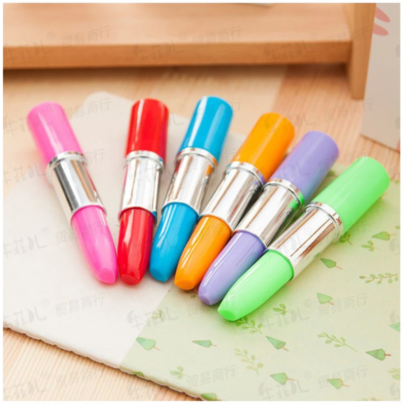 50PCS P-0151 Kreative Schreibwaren Geschenke Nette lippenstift Lippenstift Glatte Werbung Feste Kugelschreiber Mischreihe