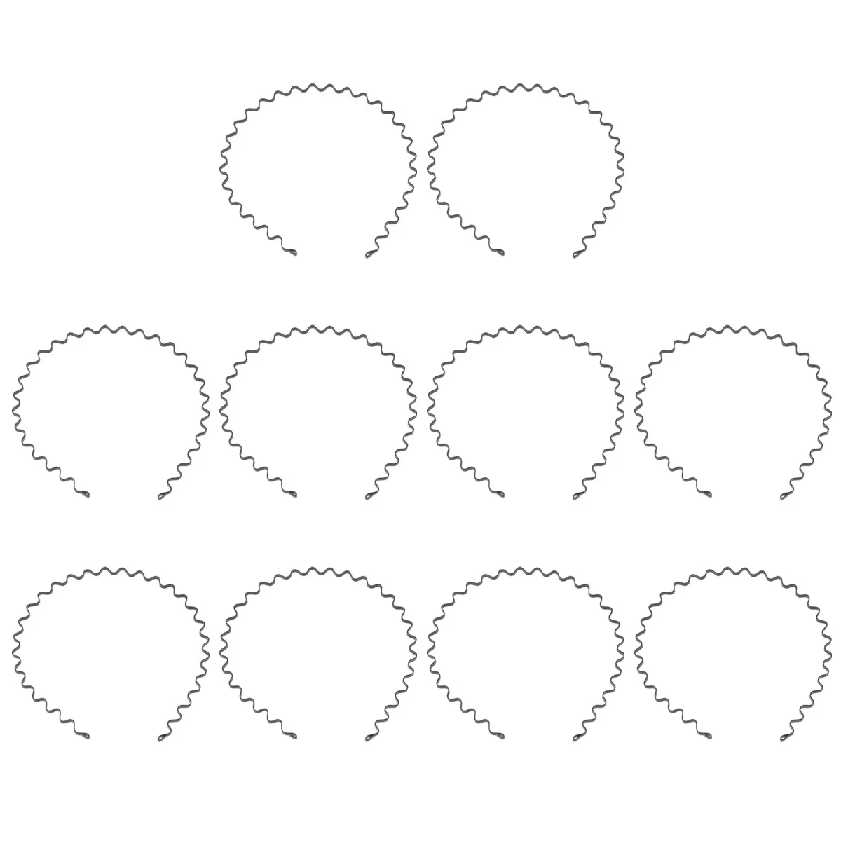 

10Pcs Metal Hairbands Anti-Slip Wave Shape Simple Headbands Unisex Hair Hoops for Washing Face Makeup Women Men Fashion Hair