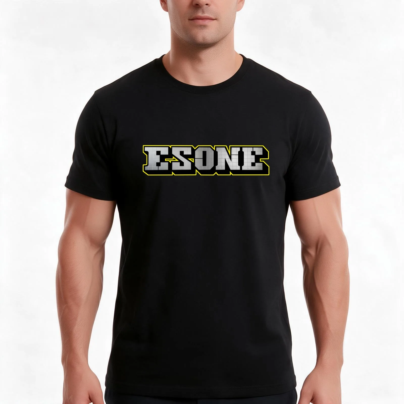 YELLOW BLOCKBUSTER ESONE URBAN GRAFFITI STREET STYLE T-Shirt, Summer Casual Cotton Tee, Oversized Streetwear Tops, 100% Cotton
