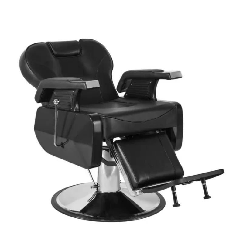 custom.Beauty Salon Equipment Classic Reclining Barber Chair Synthetic Leather Foldable Barber Chair with Hydraulic Pump