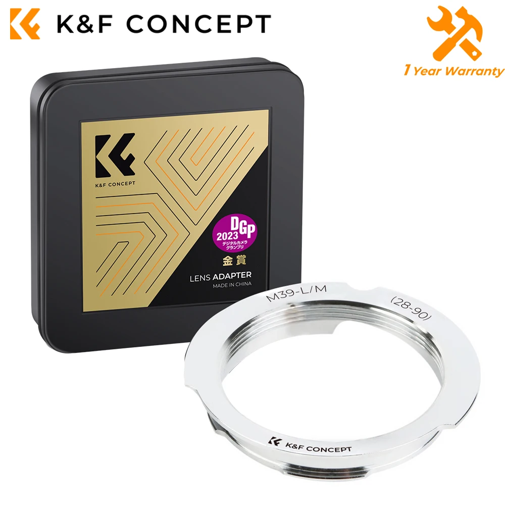 

K&F Concept M39 to LM Adapter Lens Mount Adapter for M39 lenses to LM Mount Camera for Leica M1 M2 M3 M4 M5 M6 M7 M8 M9 M10 MP