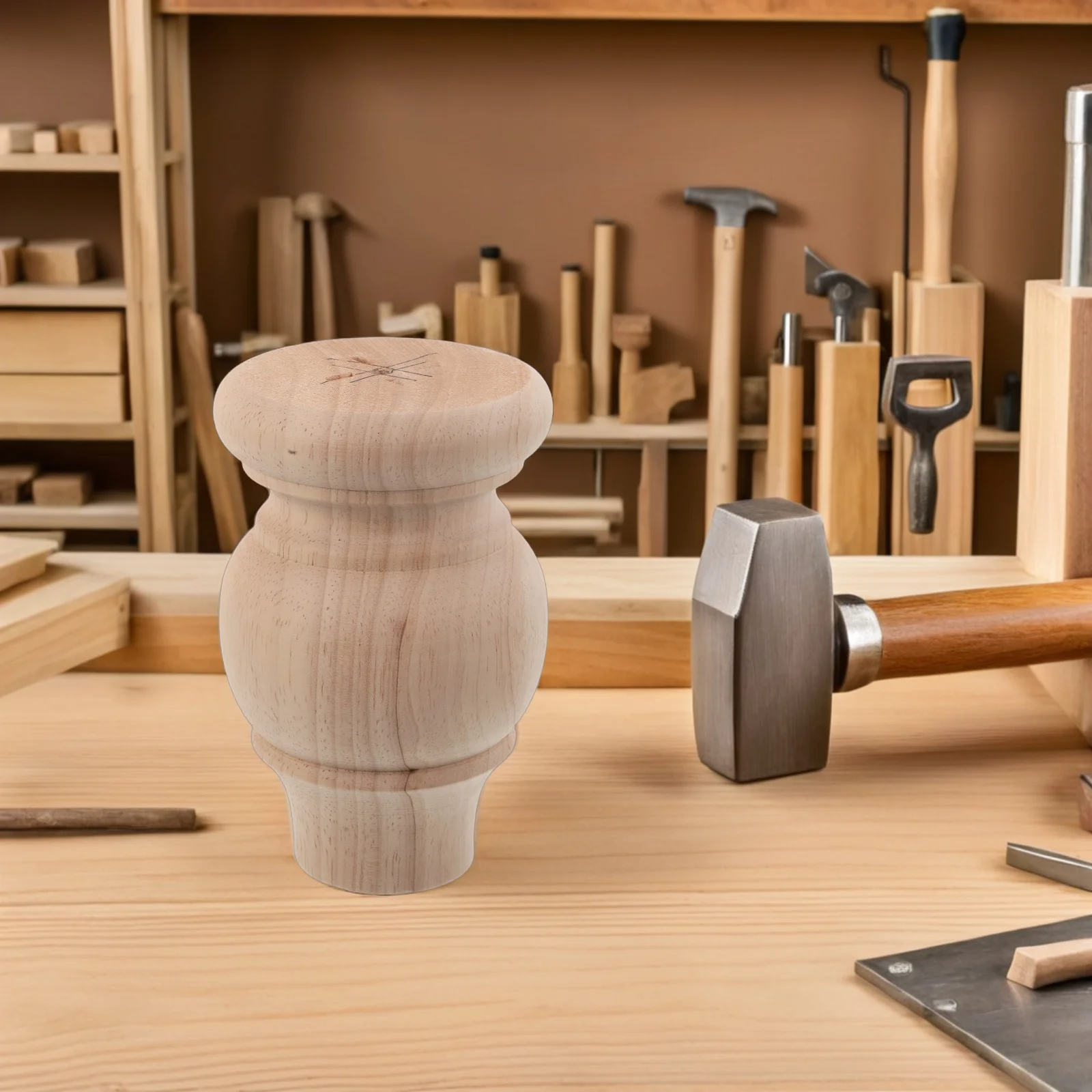 

1pcs Wooden Furniture Legs Carved Solid Wood Table Sofa Cabinet Feet Round Sturdy Natural Grain Easy Install Replacement Legs