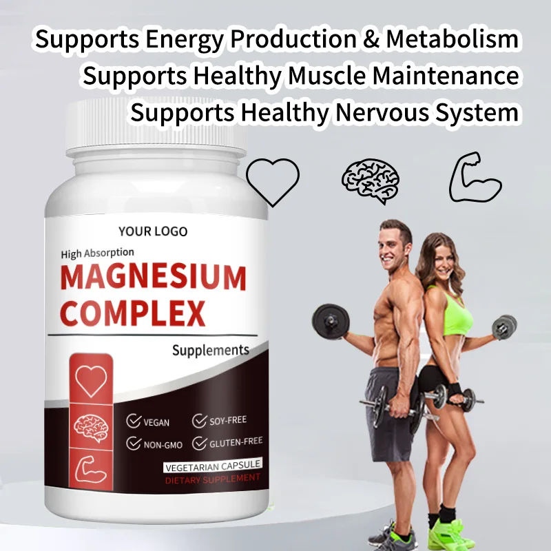 Magnesiumcapsules-Gezondheidssupplement Voor Botten, Spieren En Hart, Slaapondersteuning, Spierontspanning, Stress En Angstverlichting