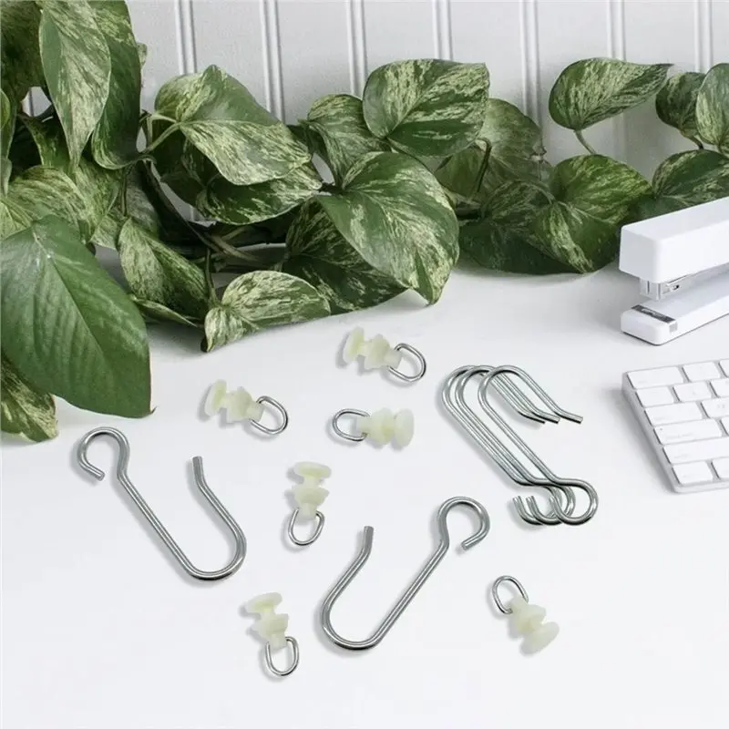 PORK-100 Pieces Curtain Slider Track Hooks And Gliders For Shower, Bathroom, And Home Use