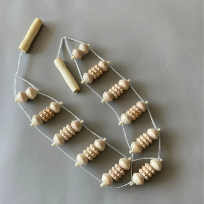 

Back roller massager, wooden meridian health care back aid, multi-functional back roller massager