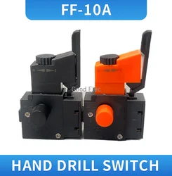 1PCS FA2-6/1BEK Orange+Black 6A 250V 5E4 Lock on Power Tool Electric Drill Speed Control Trigger Button Switch