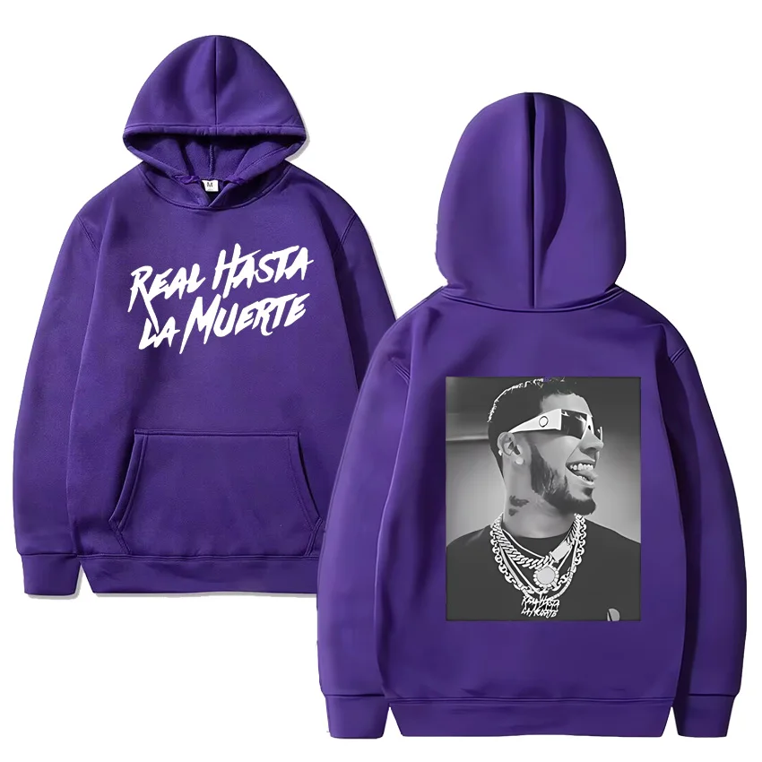 Real Hasta La Mueret Men Graphics Women Hoodie Vintage Oversized gothic streetwear fashion Long sleeve Unisex Hooded Sweatshirt